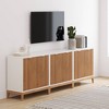 Nathan James Set of 3 Jasper Wood Fluted Console Table with Doors - 3 of 4