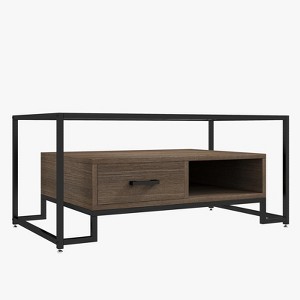2 Drawers and Storage Shelf,  Rectangle Center Table  for Home Living Room, Apartment, Office, - 1 of 4