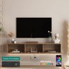 HDZNVF Floating TV Stand Wall Mounted, 69 inch Modern TV Stand for 55 60 65 Inch TV, Brown - 4 of 4