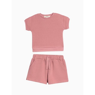Organic 2 Piece Waffle Tee and Shorts Set