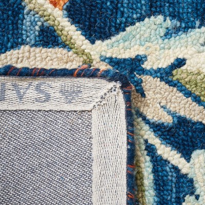 Aspen Chic Southwestern Blue/Orange Wool 5' Square Area Rug