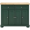 HomeStock  Madison Madison Rolling Kitchen Island Cart, Microwave Stand, Coffee Bar, with Shelves and Drawers, Emerald Green - 2 of 4