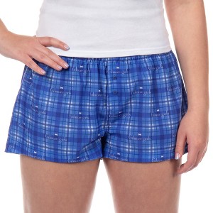 Gilmore Girls Women's Chilton Plaid Dragonfly Sleep Pajama Boxer Shorts Blue - 1 of 4