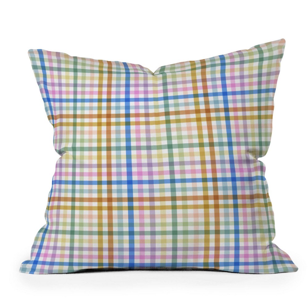 Photos - Pillow Deny Designs 18"x18" Marta Barragan Camarasa Rainbow Check Bliss Square Indoor Throw 