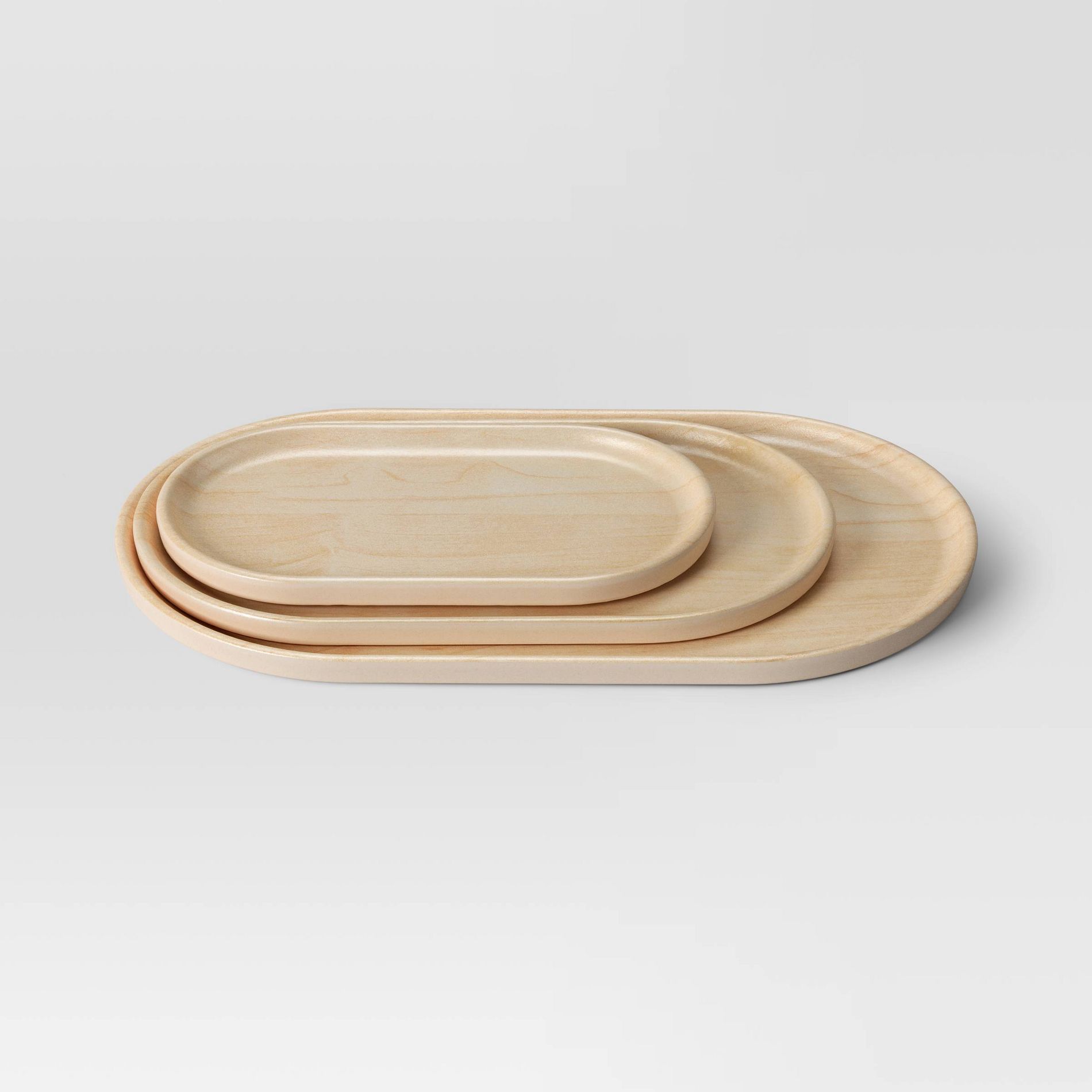 3pk Bamboo Melamine Trays with Wood Decal Natural Wood - Room Essentials™