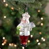 NORTHLIGHT 5.75" Glass Santa Chef Christmas Ornament - White/Red - 2 of 4