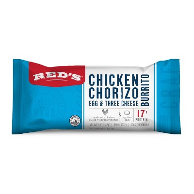 Red's Frozen Chicken Chorizo Egg Cheese Breakfast Burrito - 5oz