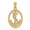 Black Bow Jewelry 14k Yellow Gold Oval Anchor with Rope Pendant, 15 x 25mm - 3 of 4