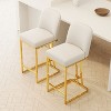 White Dining Room Bar Chairs Set of 2 Modern Bar Chairs Comfortable High Stools - 3 of 4