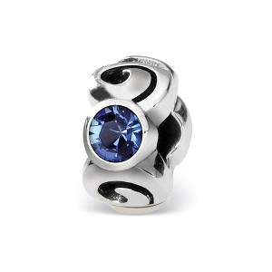 Black Bow Jewelry Sterling Silver September Crystal Birthstone, 3-Stone Bead Charm - 1 of 3