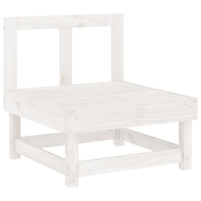 vidaXL Garden Middle Sofa White Solid Pine Wood Medium Modular