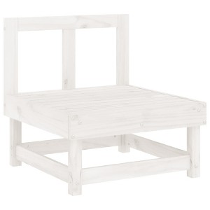 vidaXL Garden Middle Sofa White Solid Pine Wood Medium Modular - 1 of 2