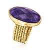 Ross-Simons 11.00 Carat Sapphire Ring in 18kt Gold Over Sterling - 3 of 4