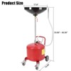 Portable Oil Drain Container, Pneumatic Drain, Fluid Fuel Transfer Drain, Adjustable Height with Braked Wheels, Red - 2 of 4