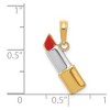 Black Bow Jewelry 14k Yellow Gold, White Rhodium and Enamel Red Lipstick Pendant - 4 of 4