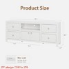 Living Room Farmhouse TV Stand for 75/80 in TVs, Long Entertainment Center with 6 Storage Drawers & Soundbar Shelf, White Television Consoles Stands - 2 of 4