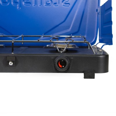 Blue and Black Stainless Steel 2-Burner Propane Stove