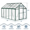6x10 FT Aluminum Greenhouse with Roof Vent Ground Nails Lockable Push Door Large Walk-in Green House for Outside Garden Backyard Patio Lawn - 4 of 4