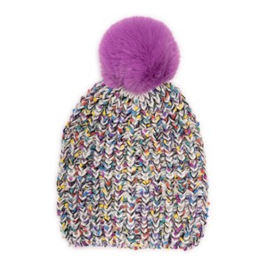 MUK LUKS Women's Marled Hat w/ Colorful Nep, Ebony Multi, OS - 1 of 2