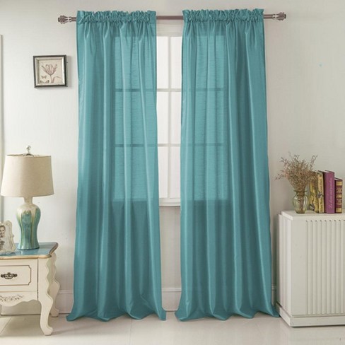 RT Designers Collection Nikki Premium Rod Pocket Curtain Panel 54" x 95" Teal - image 1 of 3