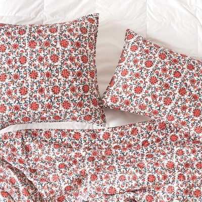 Full White Cotton Reversible Floral Quilt