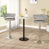 Hooseng Adjustable Bar Stools Set of 2, Velvet Upholstered Bar Stools with Black Metal Legs and 360°Swivel - 2 of 4