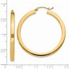 Black Bow Jewelry 3mm, 14k Yellow Gold Square Tube Round Hoop Earrings, 40mm (1 1/2 In) - 4 of 4