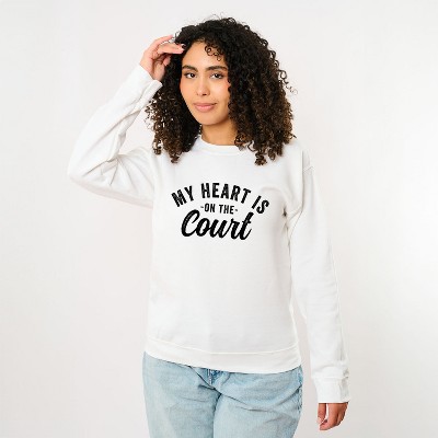Simply Sage Market Women's Graphic Sweatshirt My Heart Is On The Court