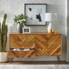 Lifestorey Alexandria 6 Drawer Dresser Mid Century Modern Chevron Oak: Mid-Century Modern Storage, Rubberwood Veneer, MDF Composite - 2 of 4
