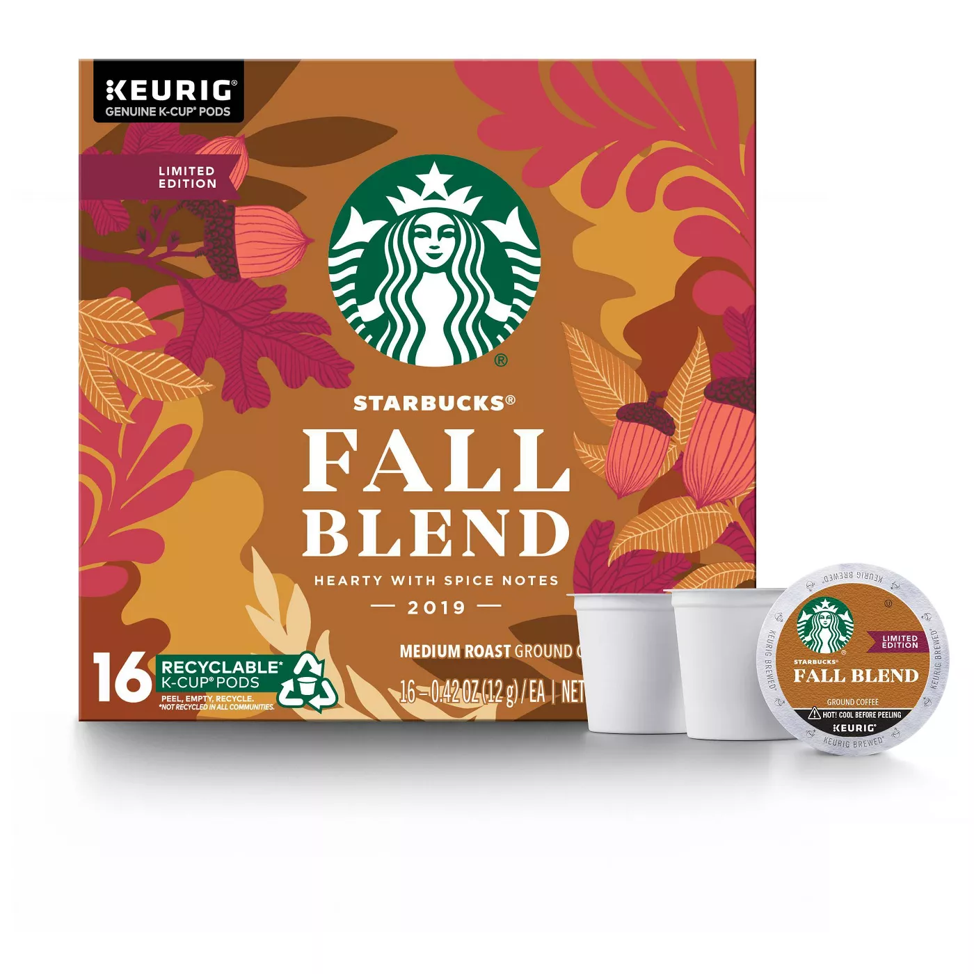 Starbucks Fall Blend Hearty with Spice Notes Medium Roast Coffee - Keurig K-Cup Pods - 16ct - image 1 of 5