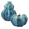 Uttermost Ocean Wave Outdoor Vases Fluid Ceramic Design Blue Green Finish, Set of 2 - 3 of 4