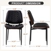 Mid Century Dining Chairs Set of 2 PU Leather Upholstered,Retro Walnut Bentwood Design with Adjustable Metal Legs–The Pop Home - 3 of 4
