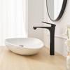 BWE Single Hole Single Handle Bathroom Vessel Sink Faucet With Supply Hose in Matte Black - 2 of 4