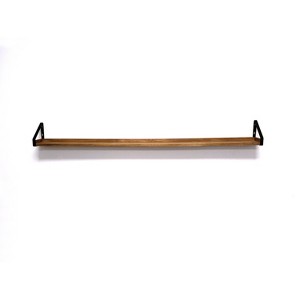 60" Solid Wood Ledge Wall Shelf, Rustic Metal Bracket, EZ Anchors - InPlace - 1 of 3