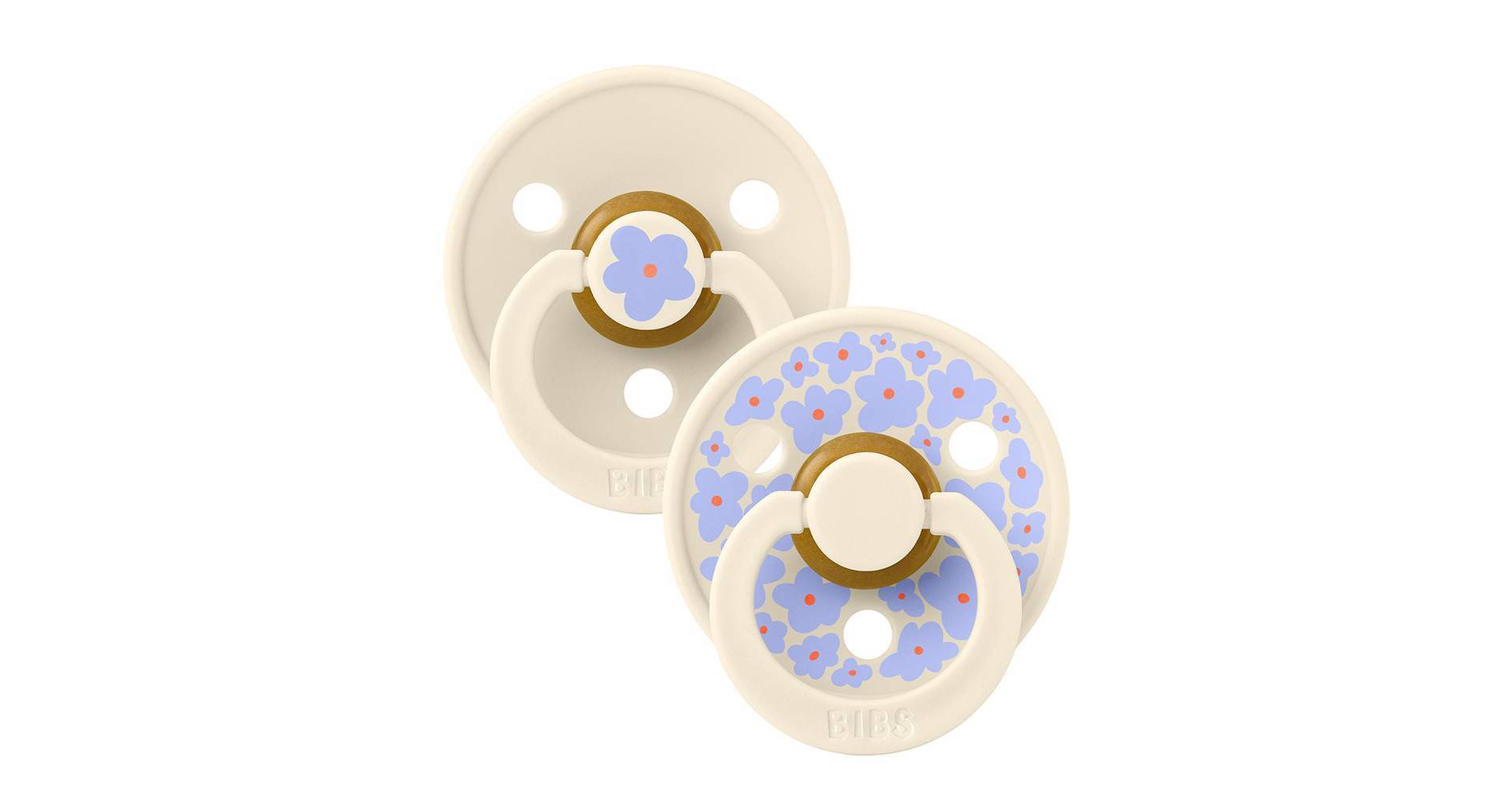 Bibs Studio Collection Colour Jasmine Floral Latex Pacifier 6-18 Months - Jasmine Ivory Mix - 2pk