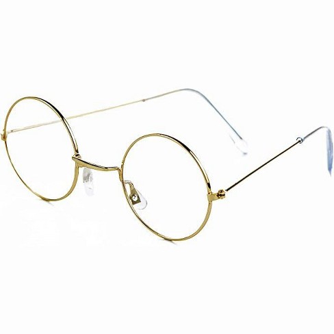 4e s Novelty Gold Round Fake Costume Glasses 100th Day Of School Costume Dress Up Old Man And Old Lady Glasses Accessories For Kids Girls Boys Target