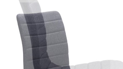 Gray Linen Upholstered Dining Chair with Walnut Legs, Set of 2