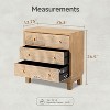 JIONJOY Handcrafted Wooden 3-Drawer Dresser with Artisan Ring Detailing - 4 of 4