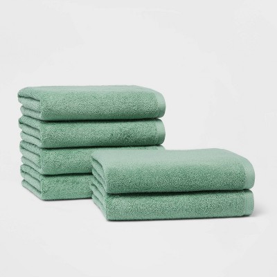 6pk Bath Towel Set Green - Room Essentials™