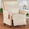 Collections Etc Velvet Non-Slip Quilted Recliner Cover with Side Pockets - 3 of 4