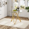TIRAMISUBEST 35.4" Round Gold Glass Dining Table for 4 - Space-Saving Small Kitchen Table with Sturdy Metal Legs for Dining & Living Room - 4 of 4
