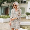 Women's Long Sleeve Botanical Buttoned Shirt Dress - Cupshe - 3 of 4