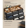 SONGMICS Dresser for Bedroom, Storage Organizer with 9 Fabric Drawers and LED Lights, Charging Station, Steel Frame, 13.2 x 44.9 x 33 Inches - 3 of 4