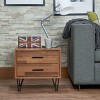 GlasFlength Nightstands Nightstand Modern Bedside Table Accent Bedside End Table with 2 Drawers for Bedroom Modern, Brown, 16"*20"*18" - 3 of 4