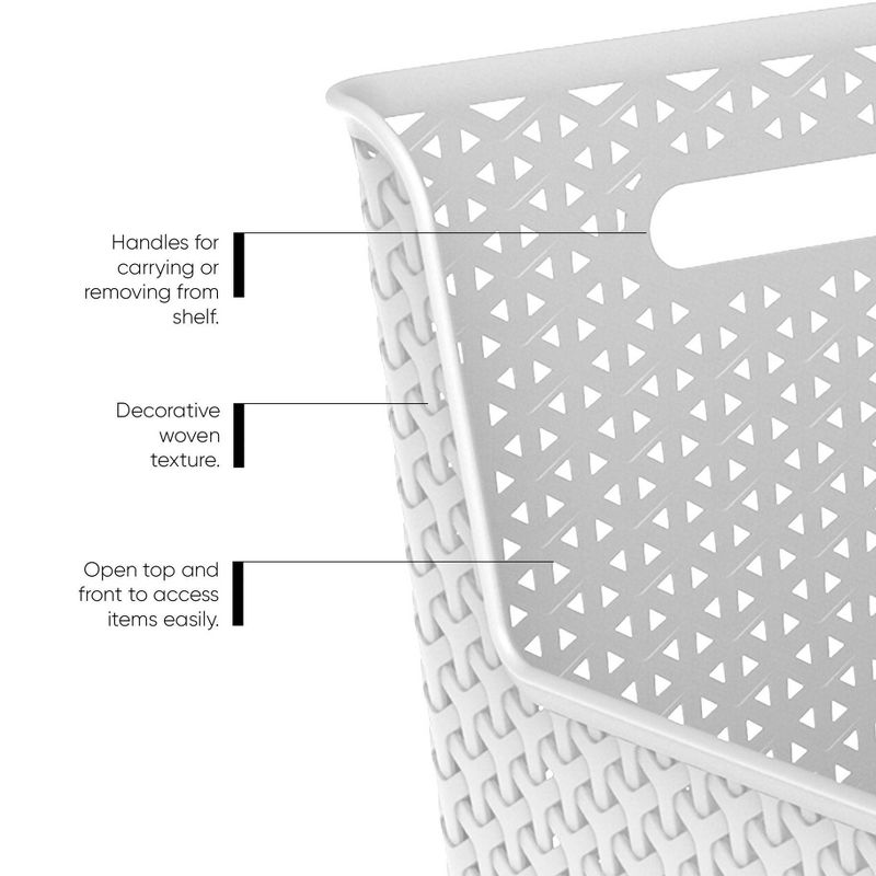 Y-Weave Narrow Easy Access Decorative Storage Basket White - Brightroom&#8482;, 5 of 7