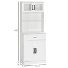 Freestanding Kitchen Pantry, 4-Door Buffet Cabinet with Hutch Bar with Adjustable Shelves, 63.5 Inches - 3 of 4