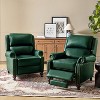 Set of 2 Elisabete Modern Wingback Genuine Leather Recliner with Vintage Nail Head Trim for Living Room and Bedroom| ART OF LIVING DESIGNS - 2 of 4