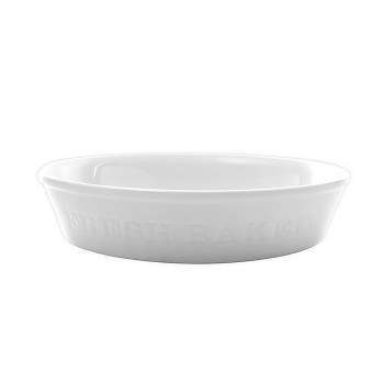 Gibson Our Table Simply White 9.5 Inch Round Porcelain Fresh Baked Pie Plate