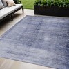 Navy Blue And Sky Blue Abstract Washable Indoor Outdoor Area Rug - 2 of 4