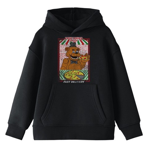 Bioworld Five Nights at Freddy's Fazbear's Pizza Fast Delivery! Youth Black Hoodie - image 1 of 3